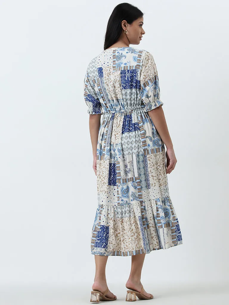 Gia Multicolour Printed Tiered Dress