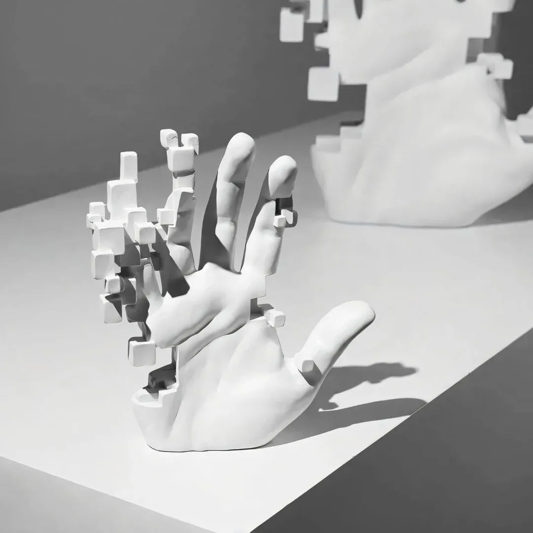 GLITCHED REALITY HAND SCULPTURE