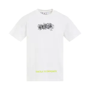 Graffiti Layers Slim T-Shirt in White/Black