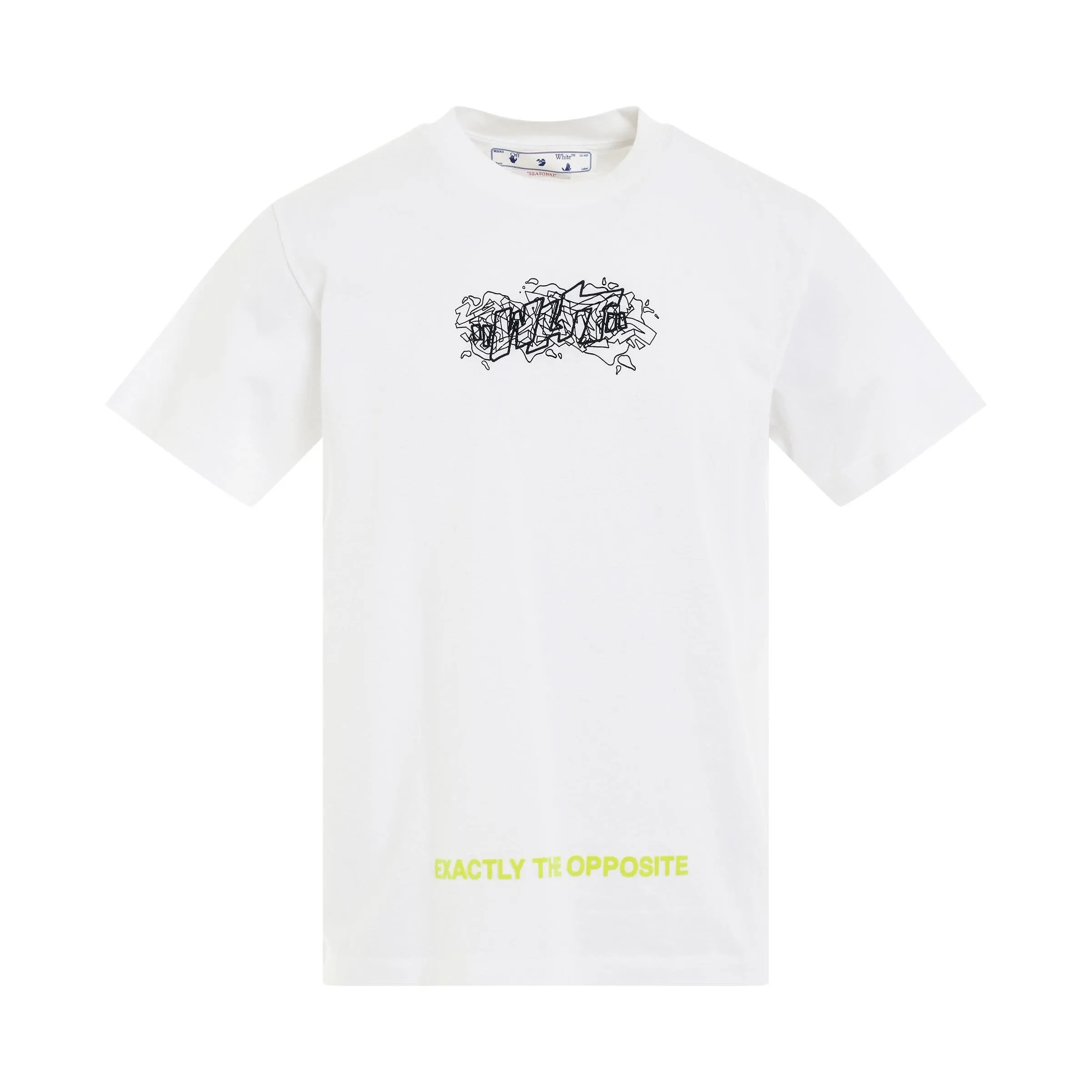 Graffiti Layers Slim T-Shirt in White/Black