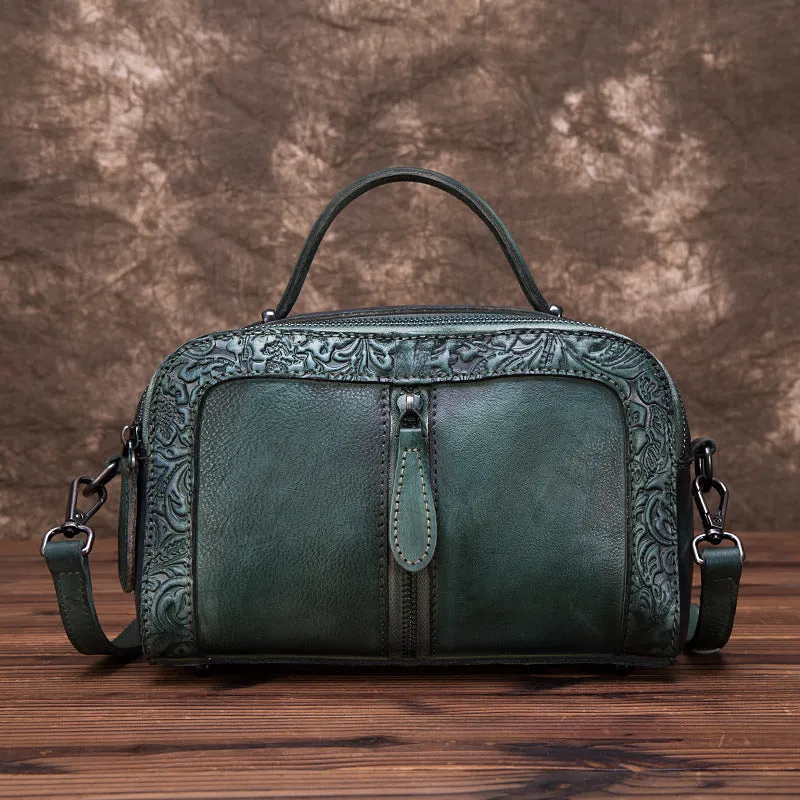 Green Leather Womens Small Crossbody Bag Side Bags For Women