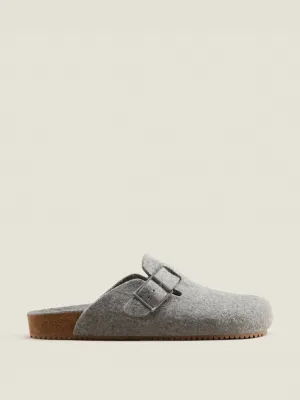 Grey felt slides