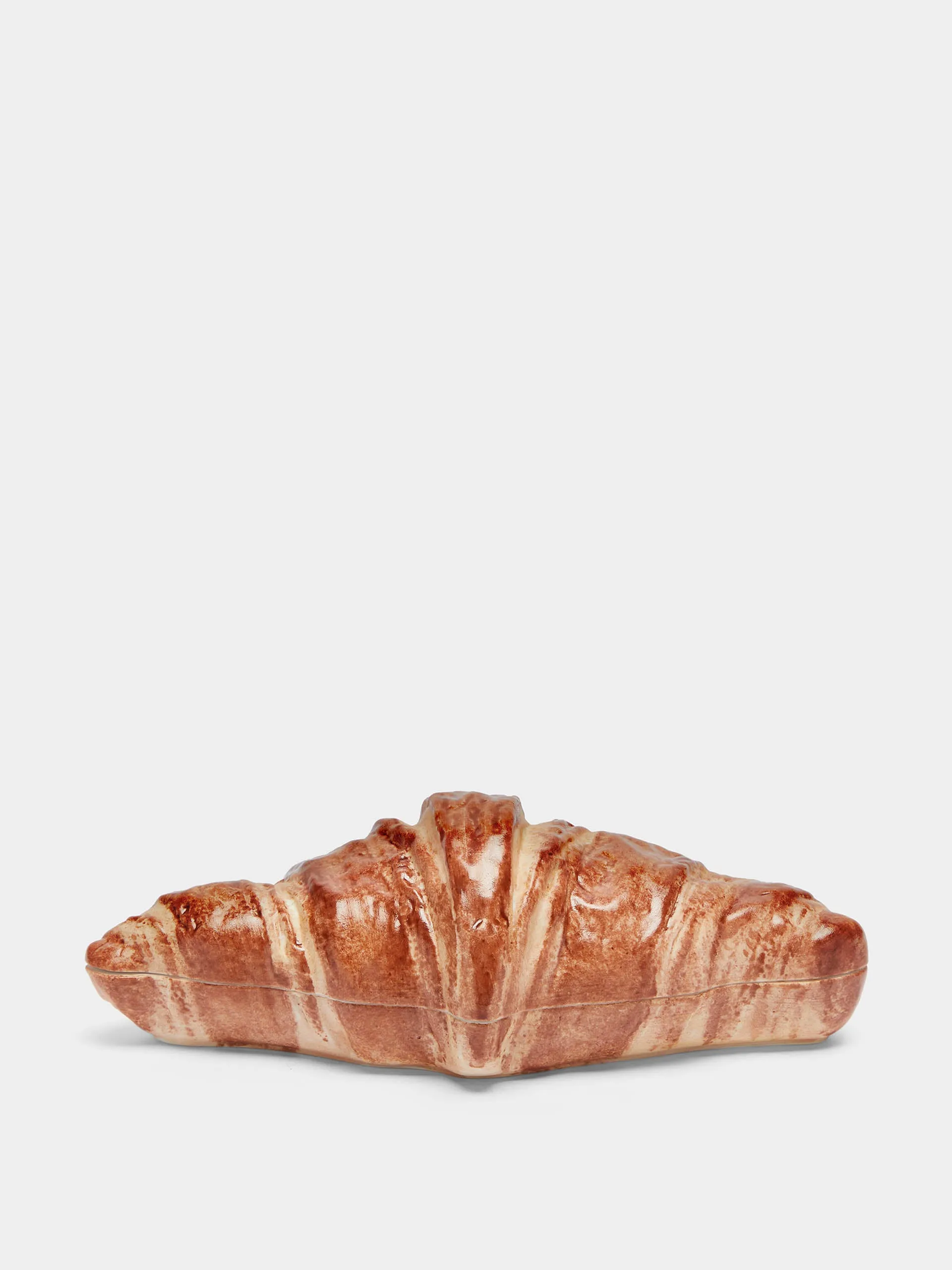 Hand-painted porcelain croissant dish