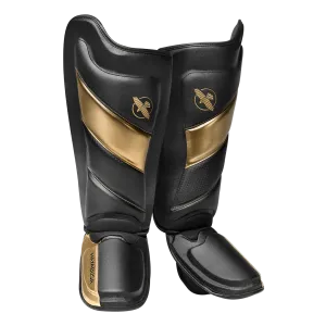 HAYABUSA T3 STRIKING SHIN GUARDS - BLACK/GOLD