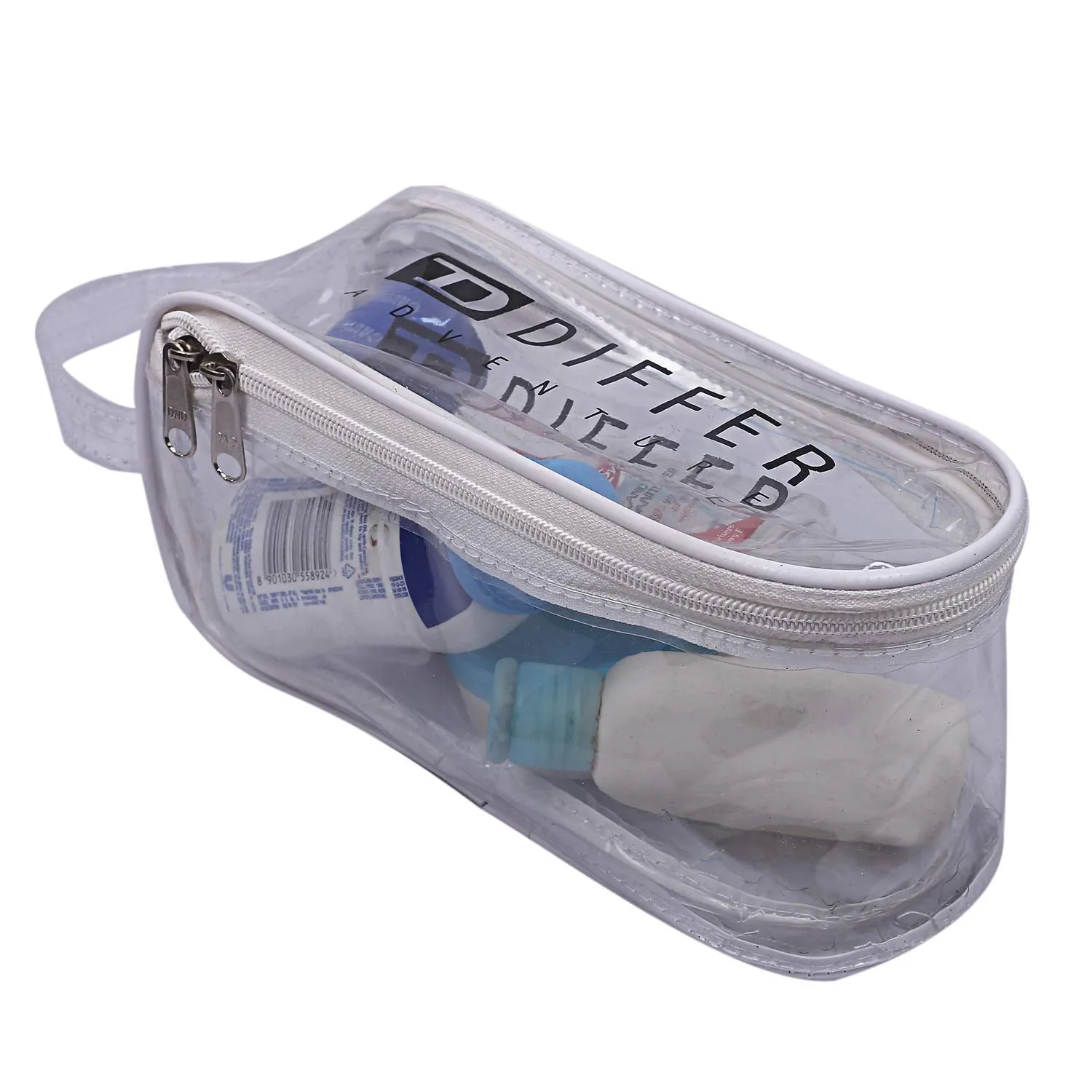 Heart Home 2 Piece Waterproof Shaving Pouch Toiletries Make Up Pouch Organizer Travel Pouch Set,White - CTHH13342,Standard