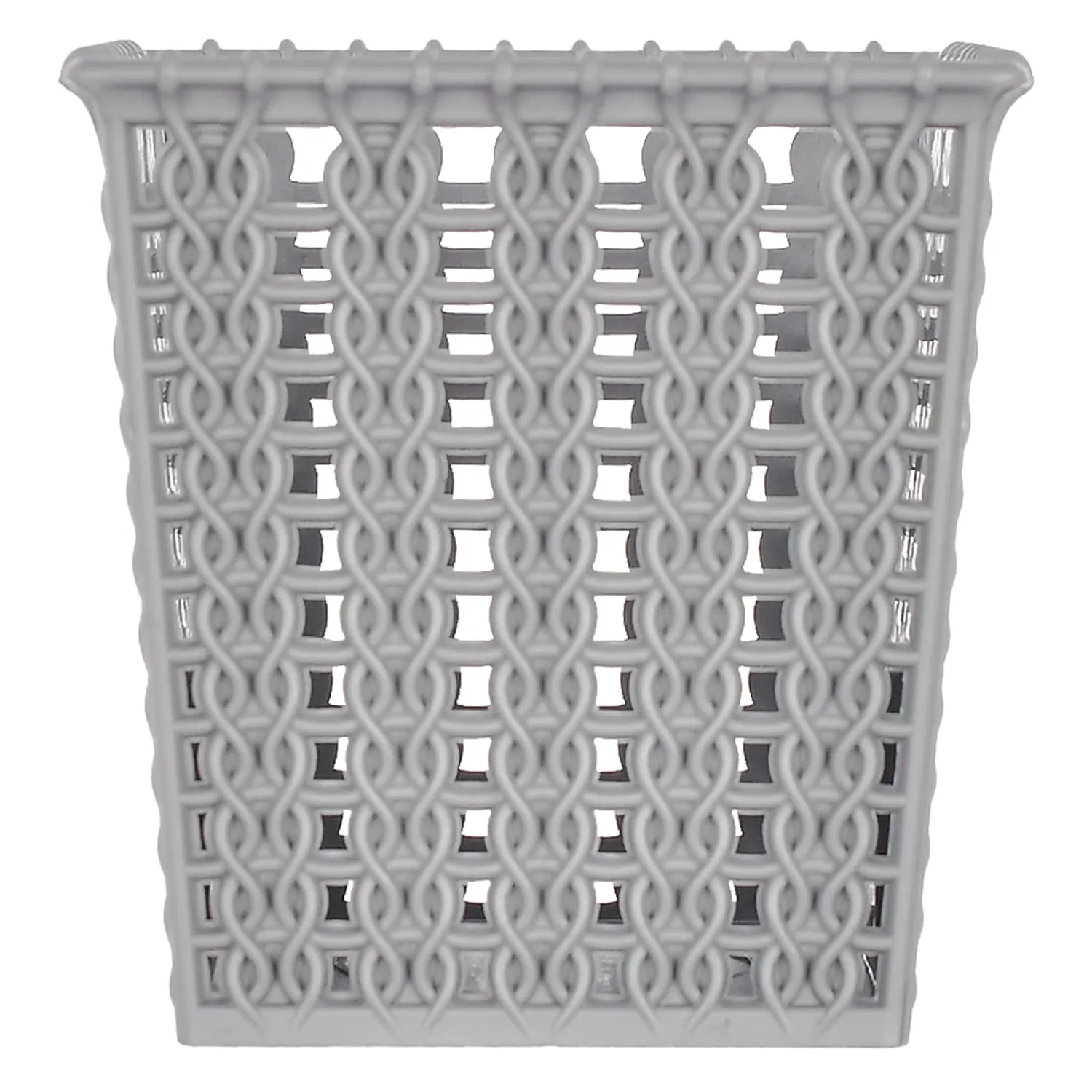 Heart Home Square Shape M 5 Multipurpose Plastic Holder/Organizer/Stand for Kitchen, Bathroom, Office Use - Pack of 2 (Grey)-46HH0445