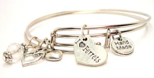 I Love Ferrets Heart Expandable Bangle Bracelet Set