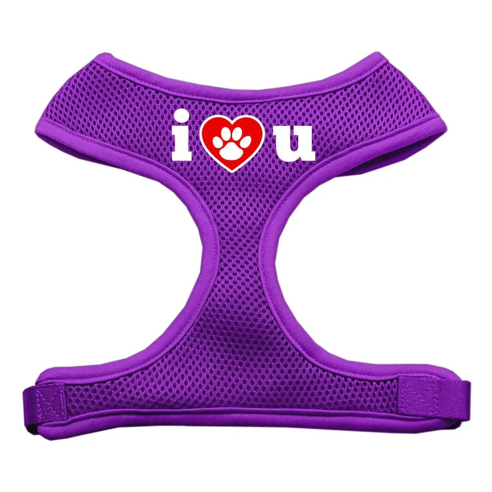 I Love U Soft Mesh Harnesses Purple Extra Large