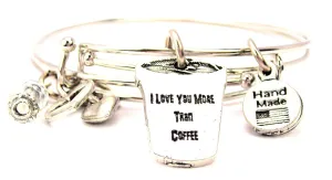 I Love You More Than Coffee Expandable Bangle Bracelet Set