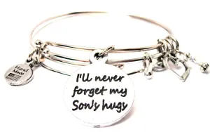 I'll Never Forget My Sons Hugs Expandable Bangle Bracelet Set