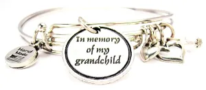 In Memory Of My Grandchild Expandable Bangle Bracelet Set