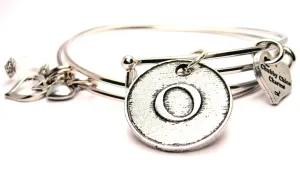 Initial O Circle Expandable Bangle Bracelet Set