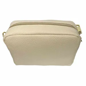 Italian Leather Box Bag in Cream