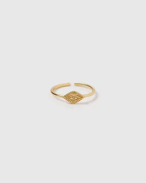 Izoa Egyptian Eye Ring Gold