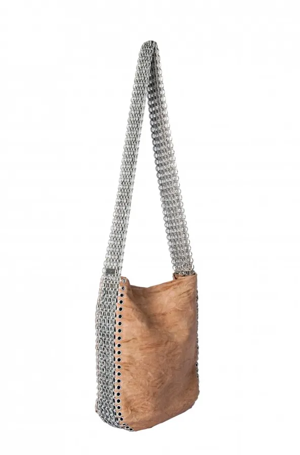 jagger icon crossbody hobo bag in repurposed leather