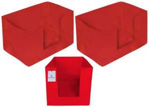 Kuber Industries Non Woven 1 Piece Shirt Stacker and 2 Piece Foldable Rectangle Cloth Saree Stacker Cloth Wardrobe Organizer Wardrobe Organizer (Red) -CTKTC38296