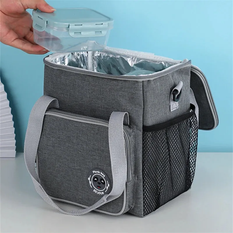 Large Capacity Insulated Portable Food Cooler with Shoulder Strap