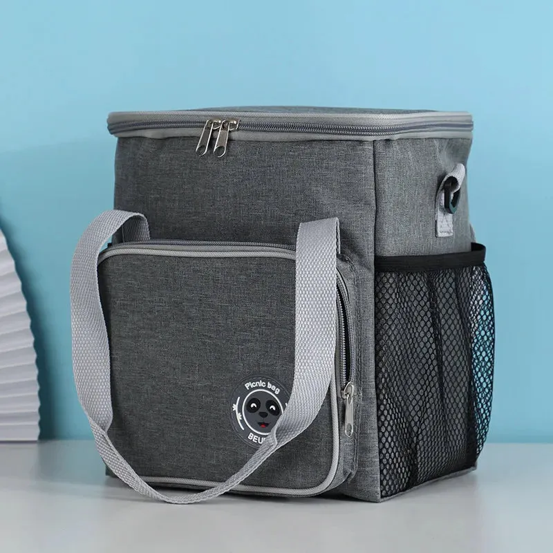 Large Capacity Insulated Portable Food Cooler with Shoulder Strap