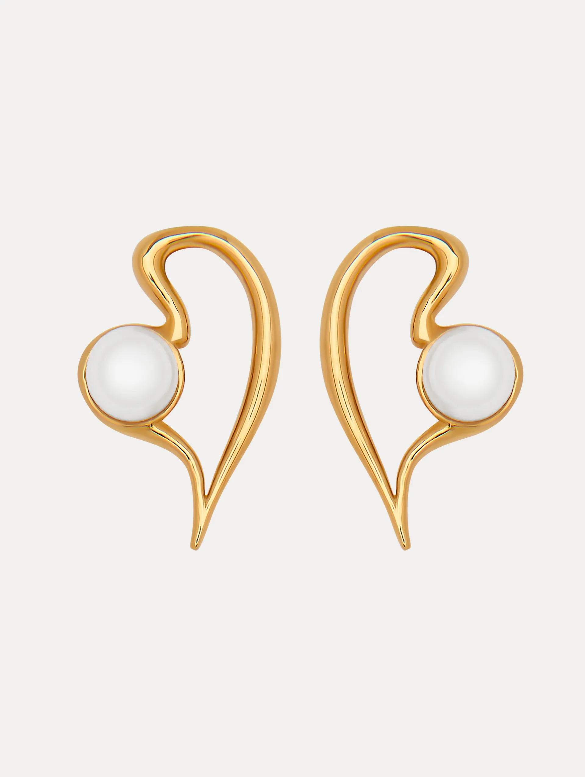 Large Pearl Heart Earrings