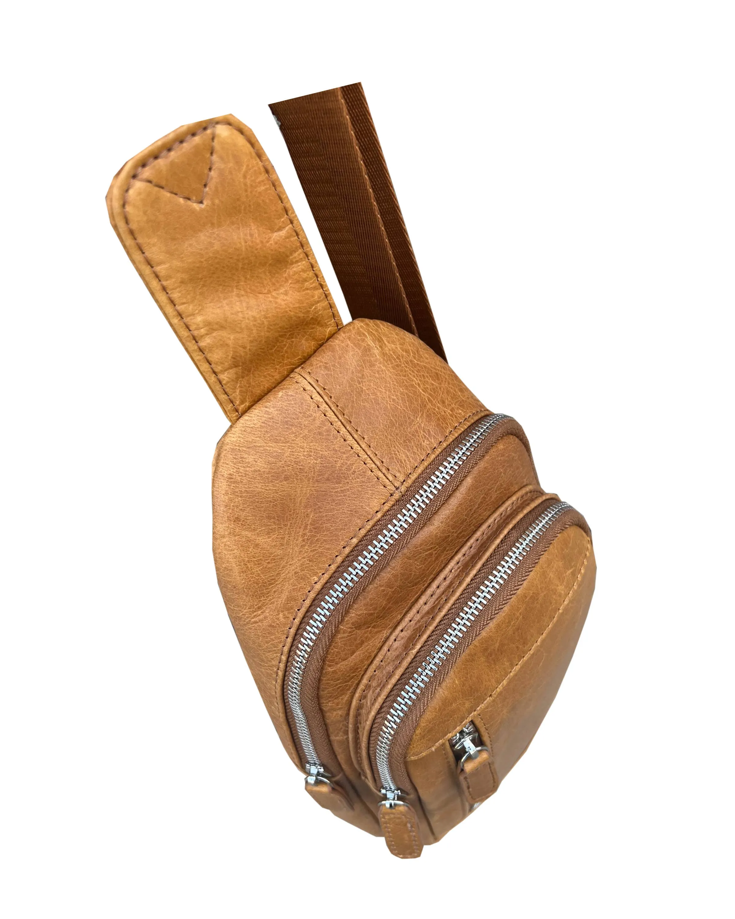 Leather Sling Bag with Adjustable Shoulder Strap