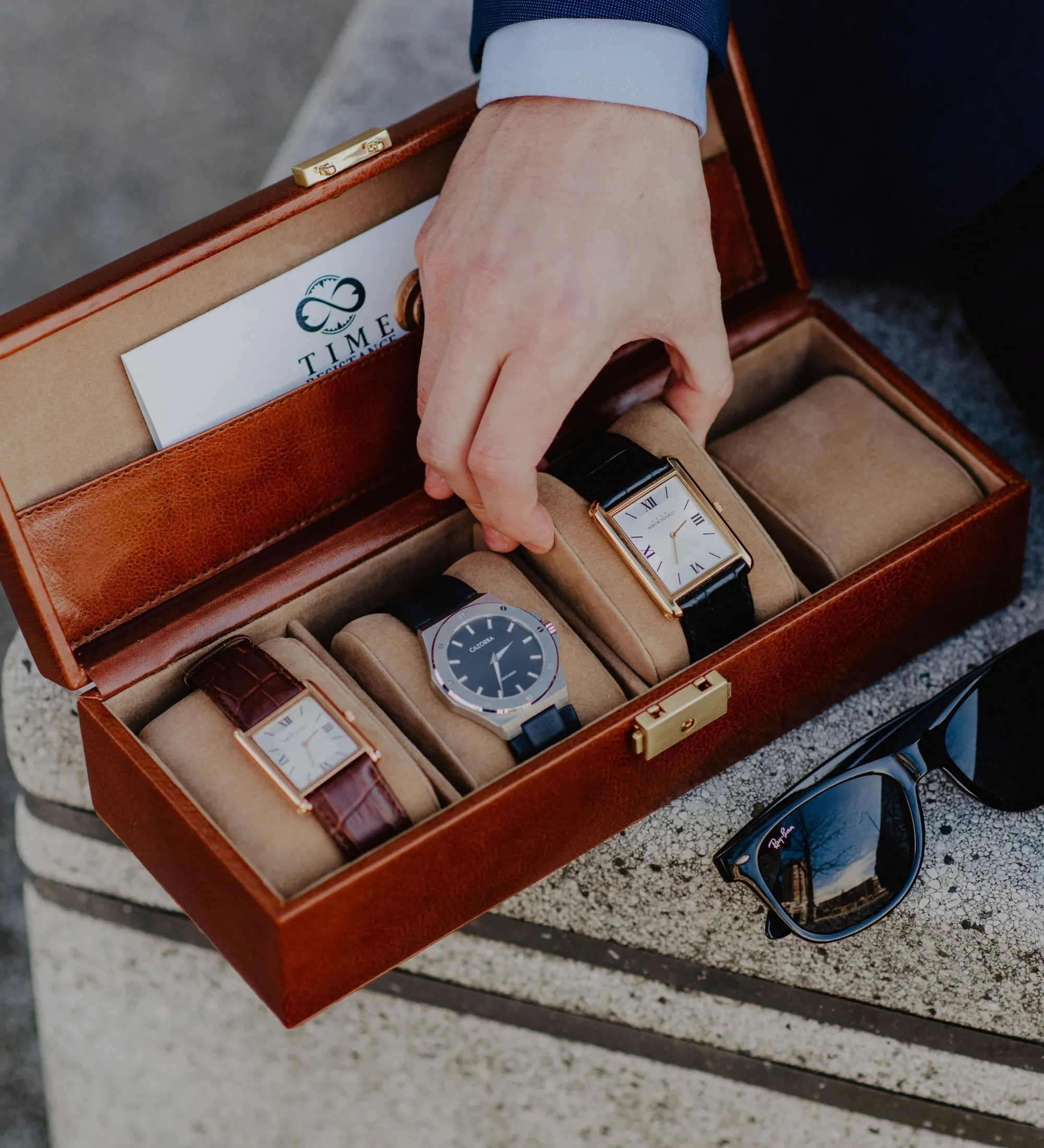 Leather Watch Box, Watch Organizer - Herzog