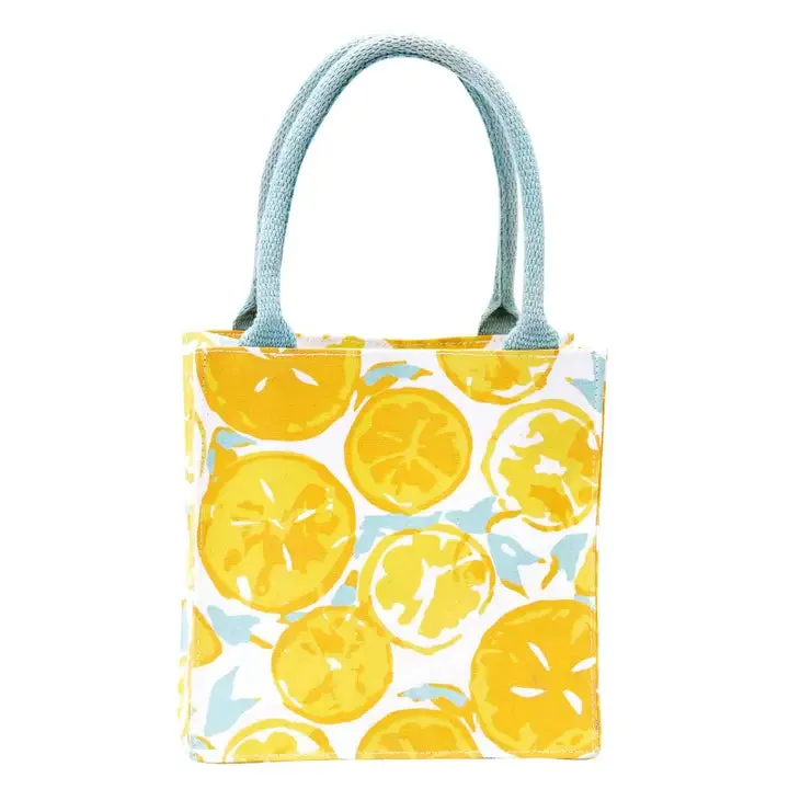 Lemon Slices Reusable Gift Bag Tote