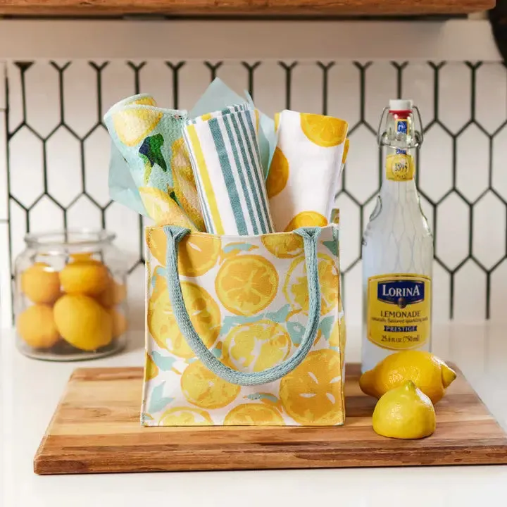 Lemon Slices Reusable Gift Bag Tote