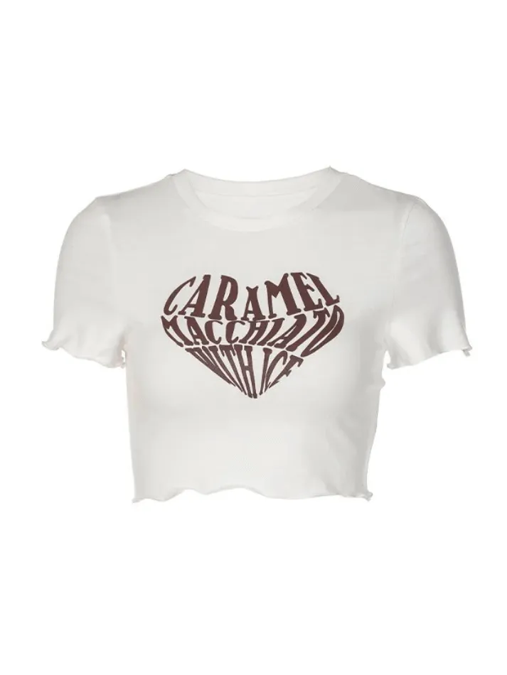 Letter Graphic Graceful Y2K Crop Top