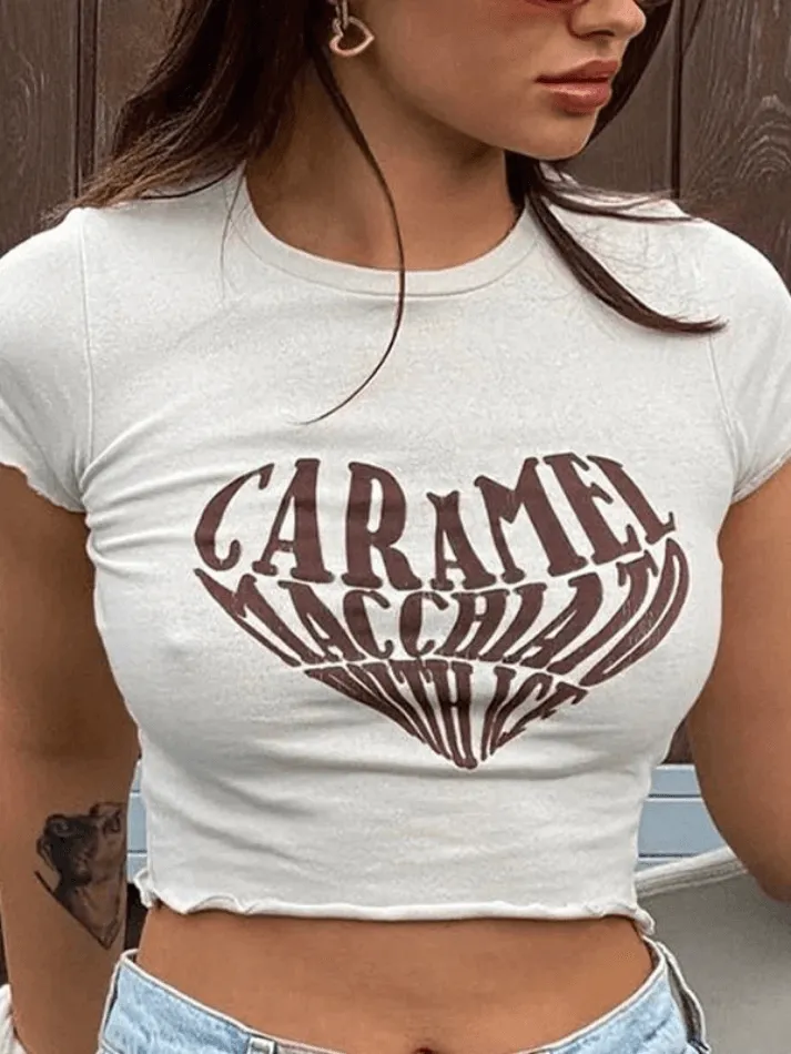 Letter Graphic Graceful Y2K Crop Top