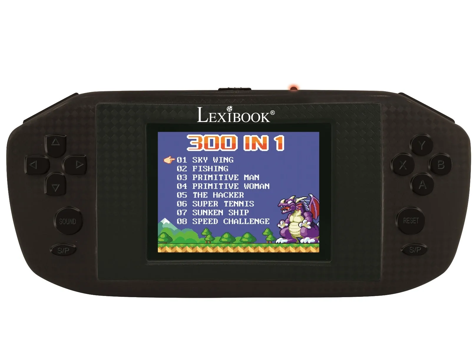 Lexibook Compact Handheld Power Arcade Console, 300 Games, Black