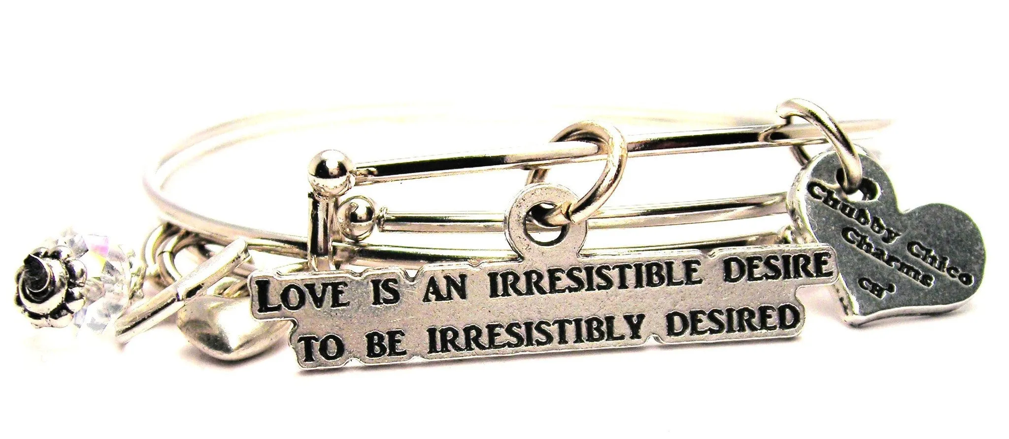 Life Is An Irresistible Desire To Be Irresistibly Desired Expandable Bangle Bracelet Set