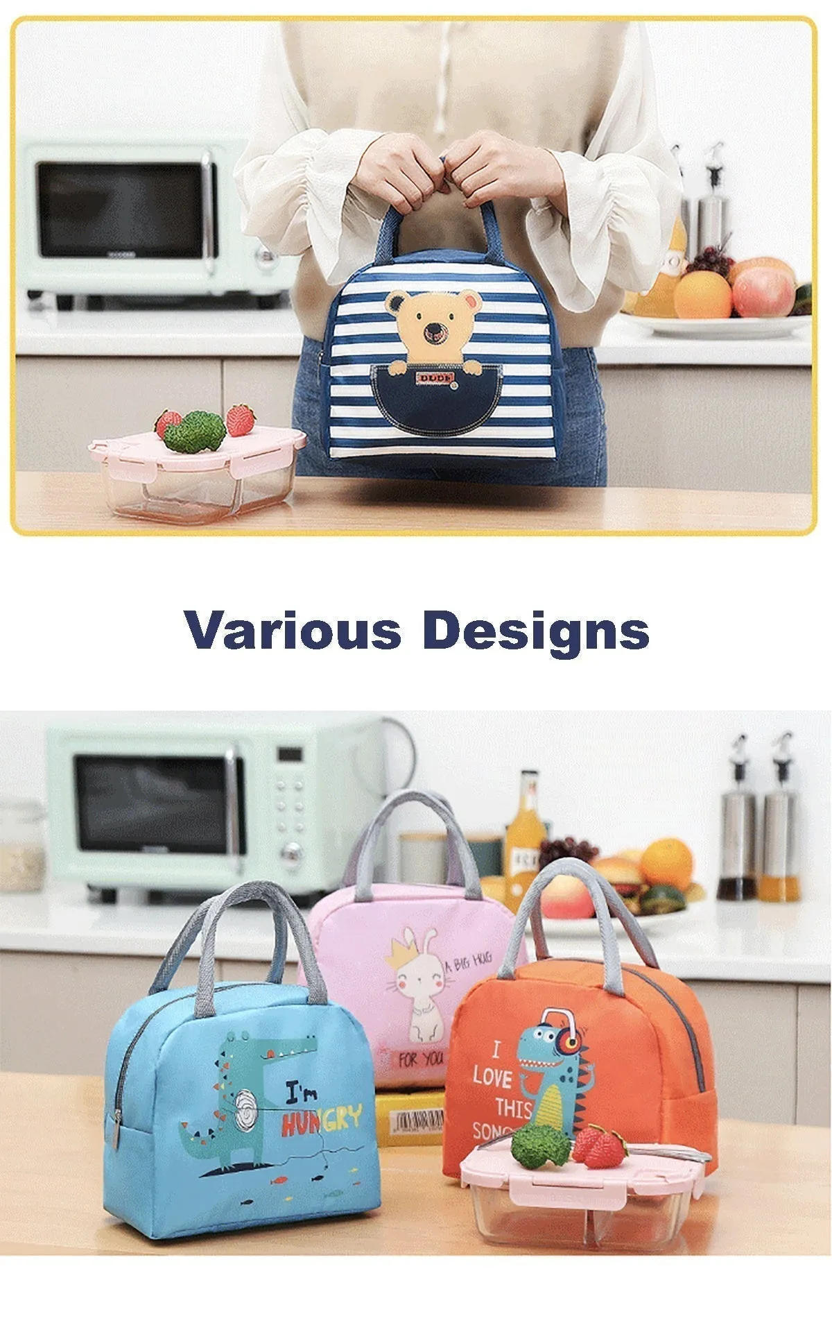 Lunch Box Insulated Bag Soft Leakproof Lunch Bag for Kids Men Women, Durable Thermal Lunch Pail for School Work Office | Fit 6 Cans-Puppy