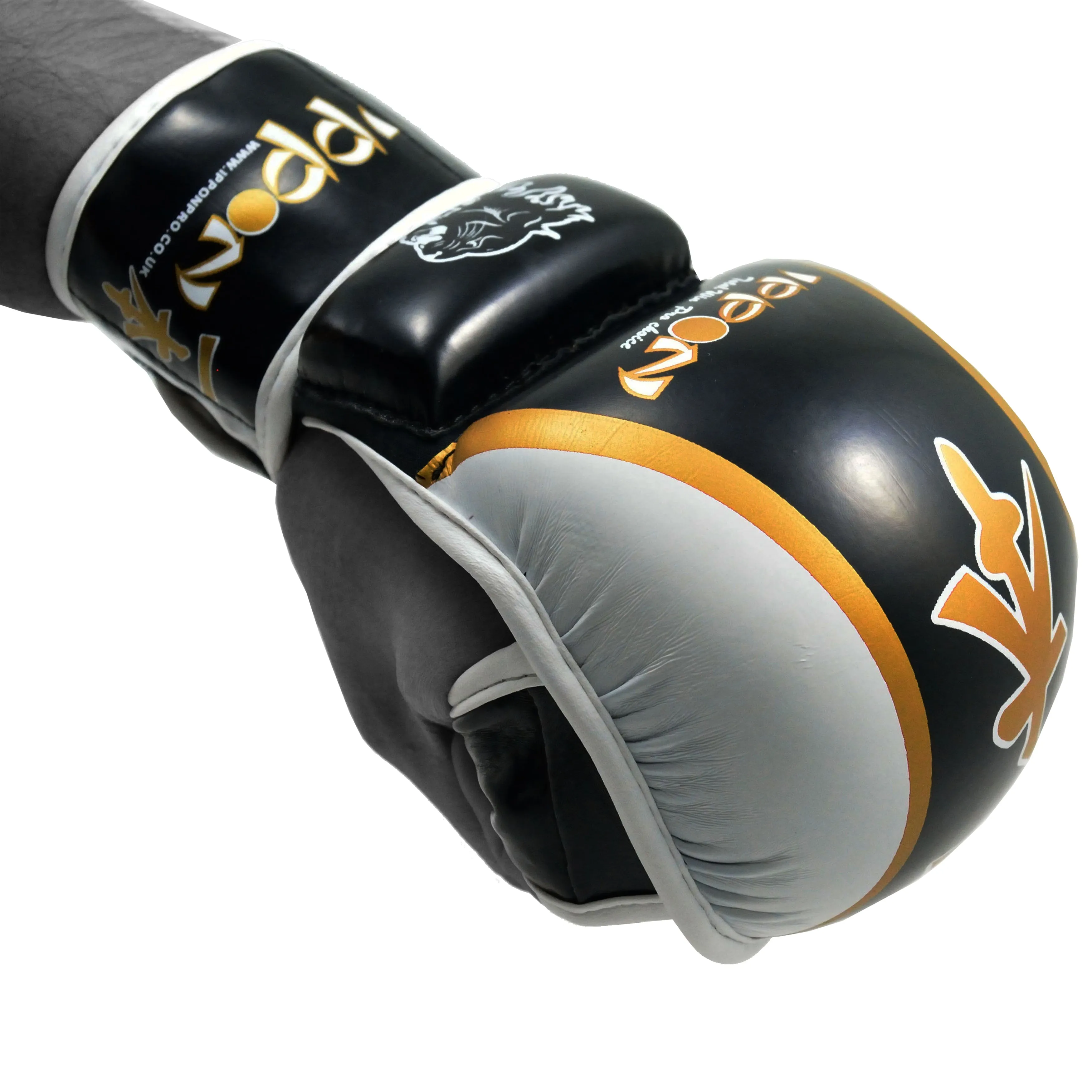 MAR-409 | Yellow Black IPPON Open Finger Striking Gloves