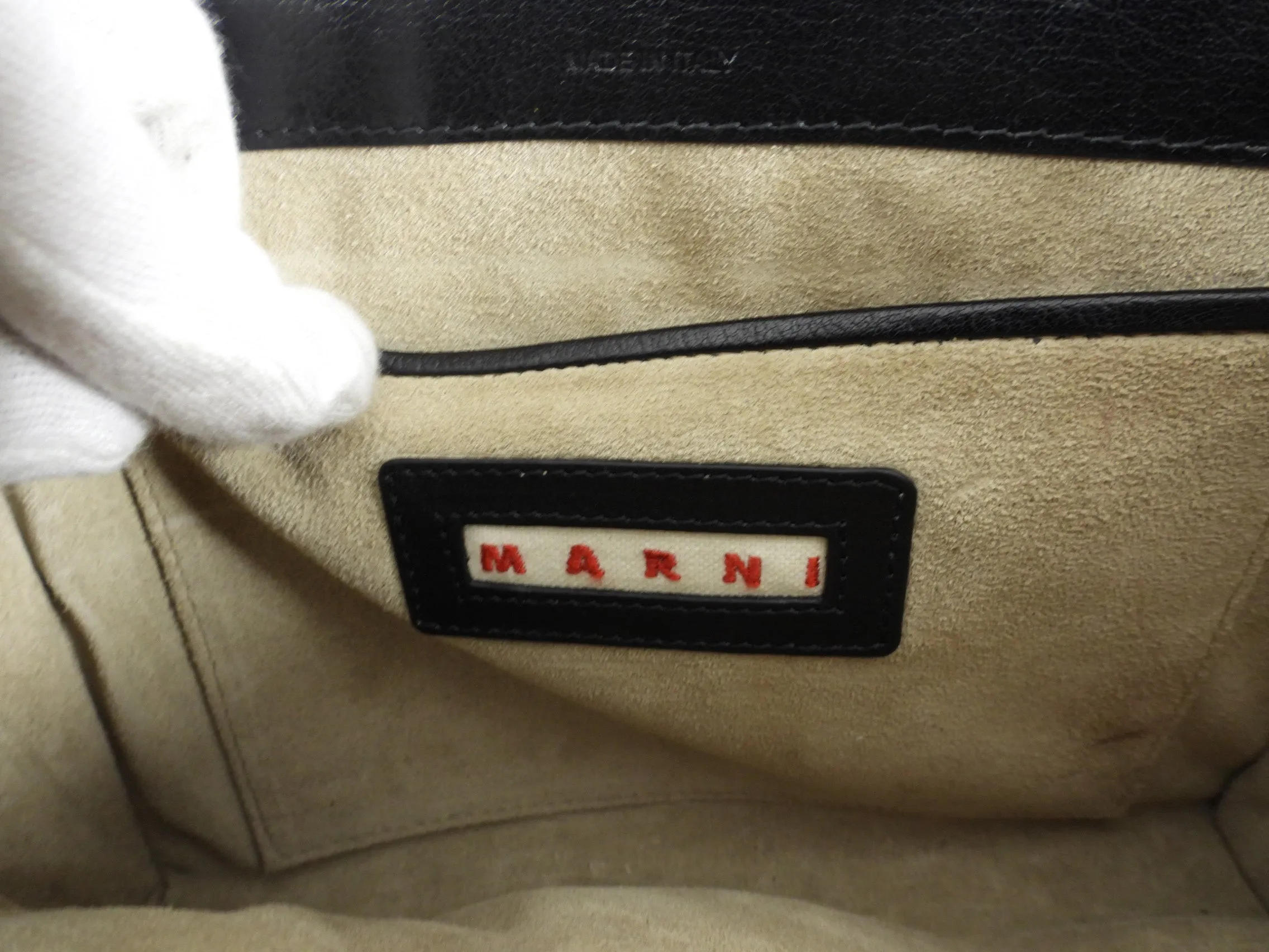 Marni Black Box Leather Crossbody Bag