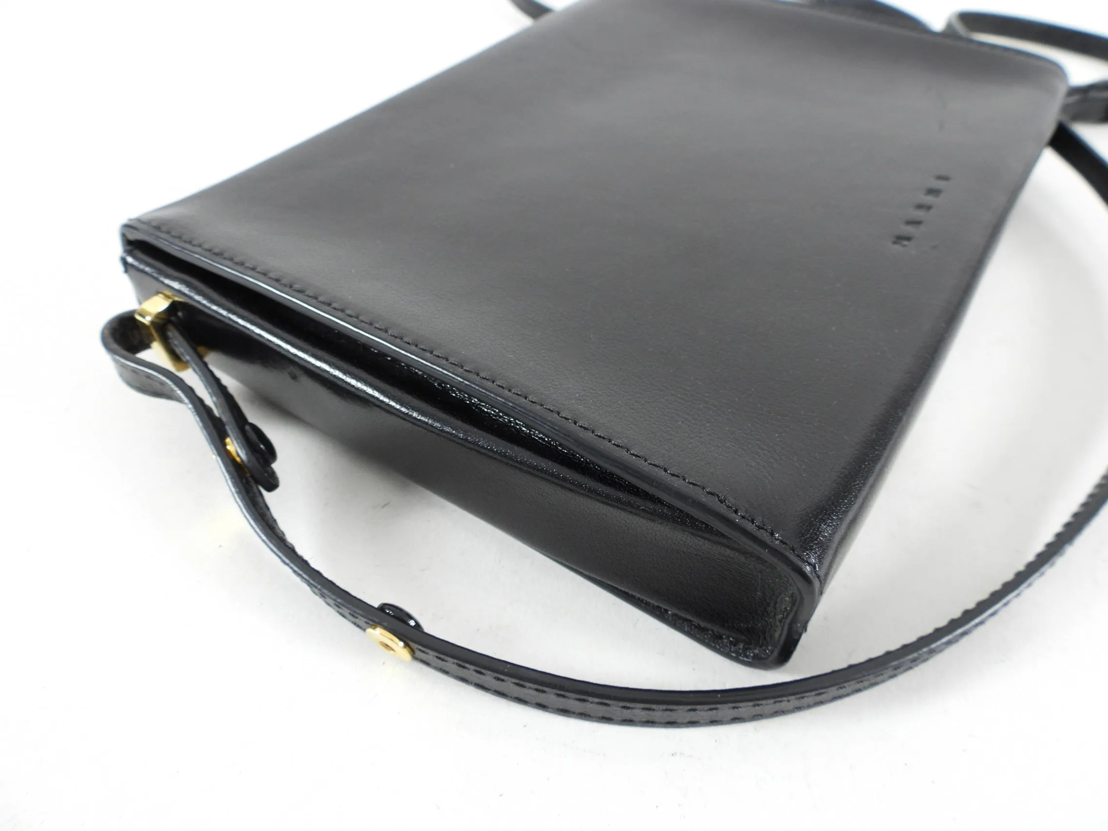 Marni Black Box Leather Crossbody Bag