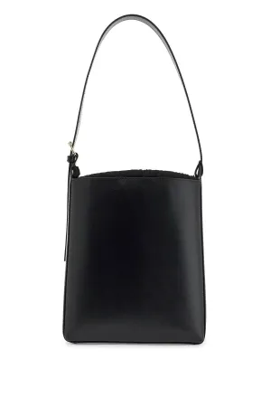 MINIMALIST BLACK LEATHER CROSSBODY BAG WITH ADJUSTABLE STRAP