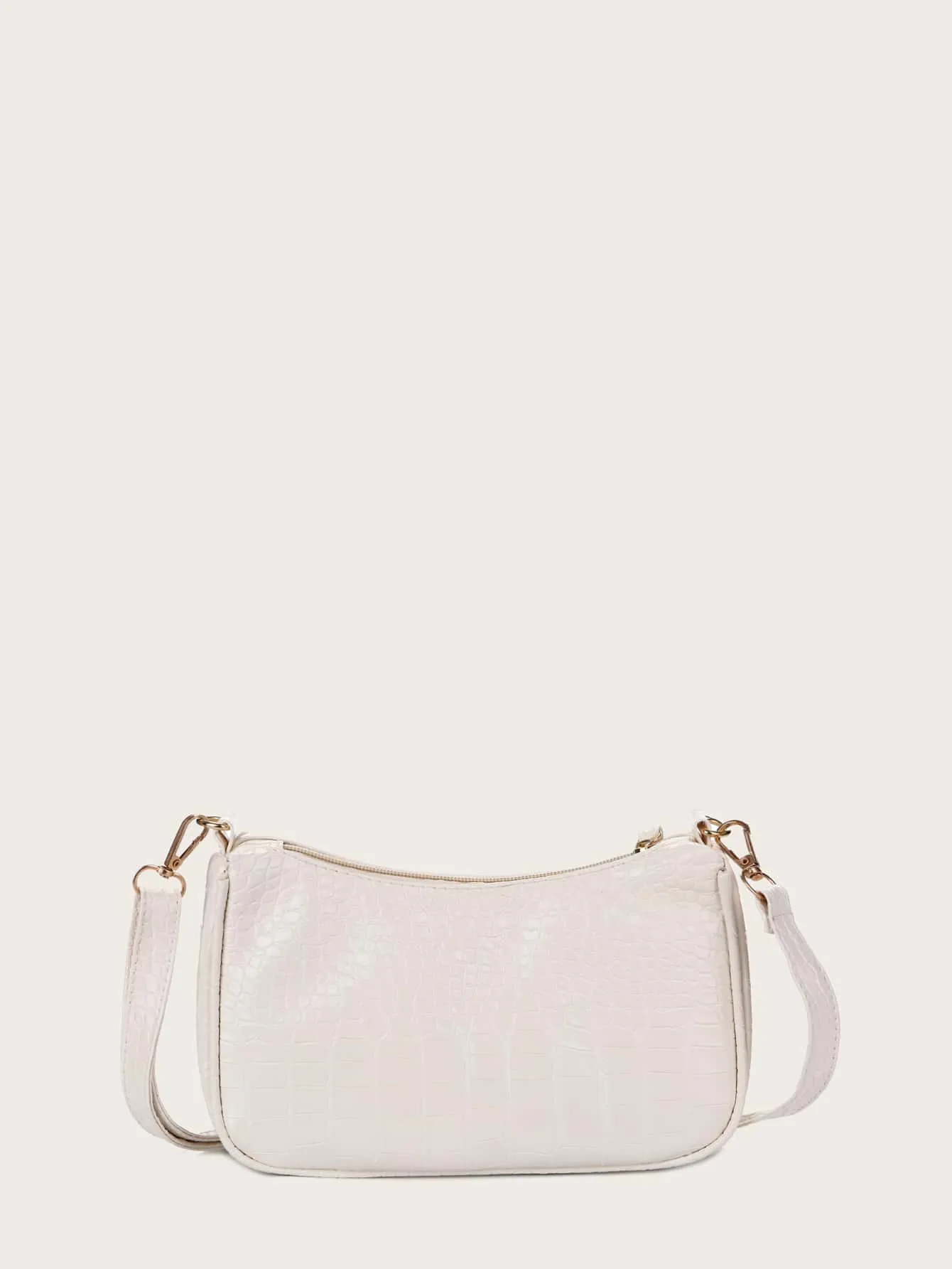 Minimalist Croc Embossed Crossbody Bag