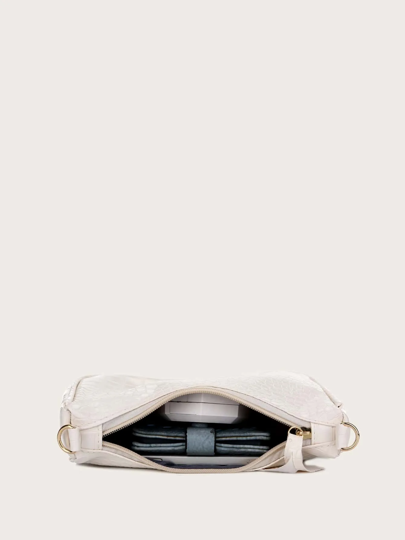 Minimalist Croc Embossed Crossbody Bag