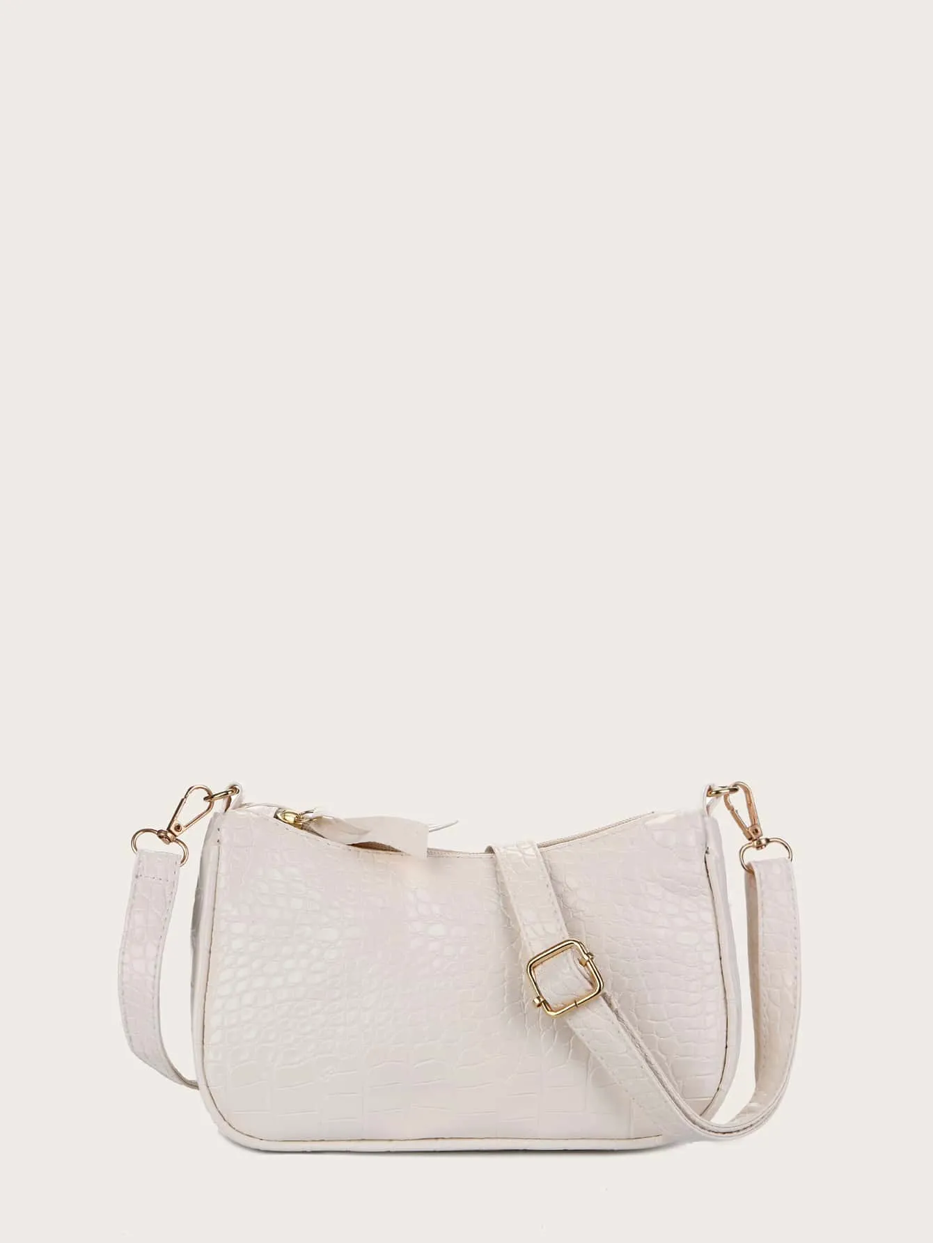 Minimalist Croc Embossed Crossbody Bag