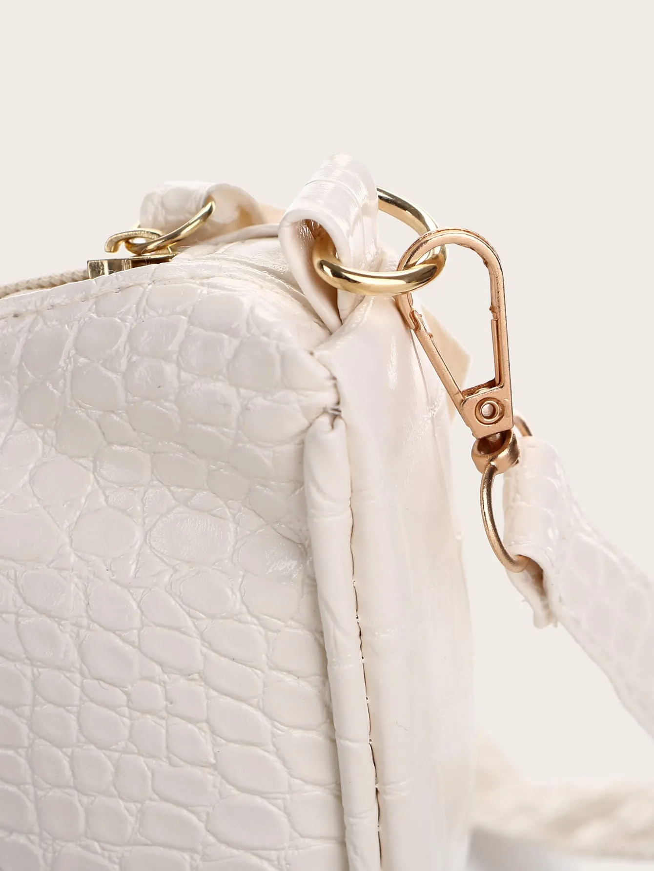 Minimalist Croc Embossed Crossbody Bag