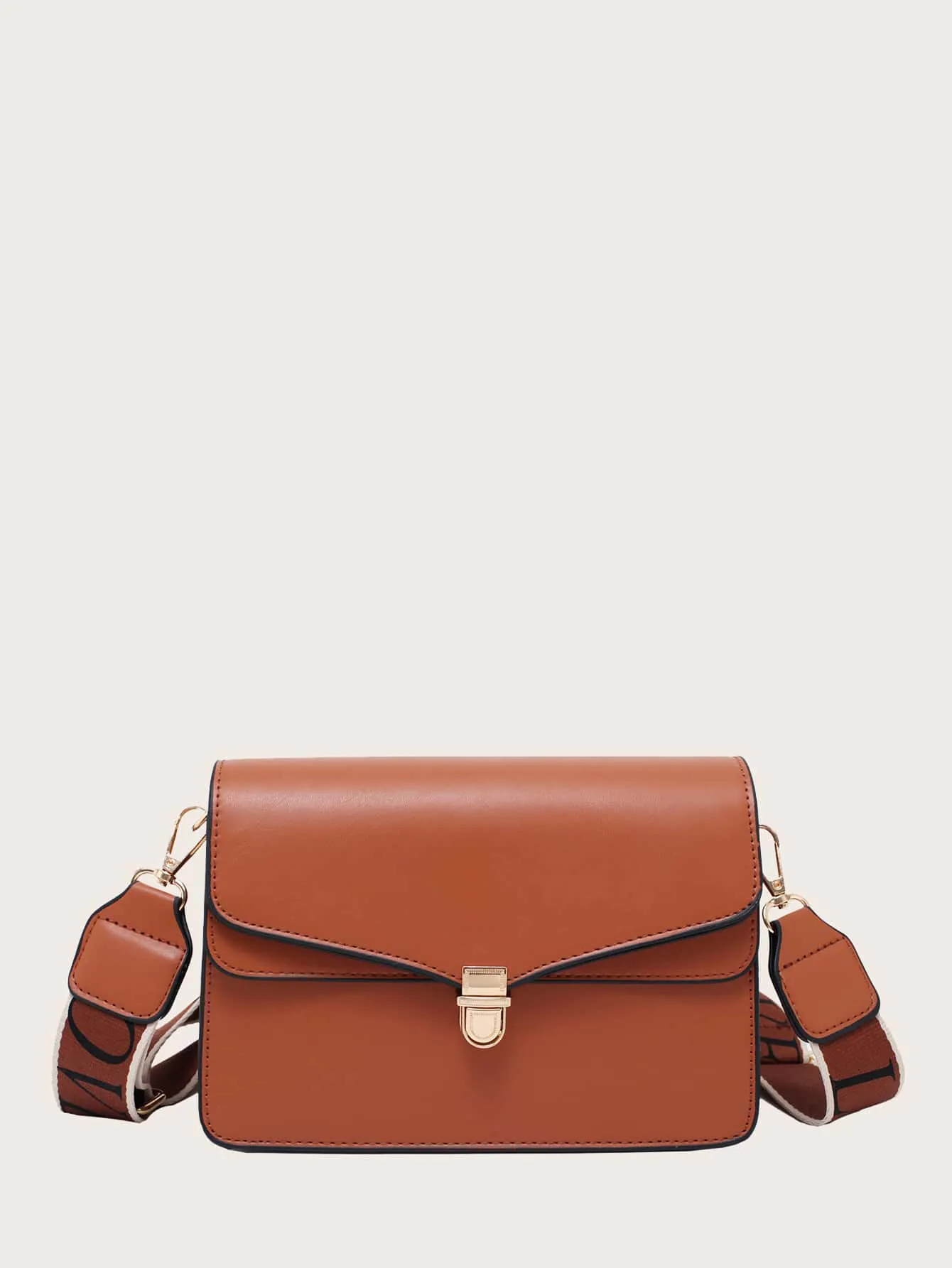 Minimalist Push Lock Crossbody Bag