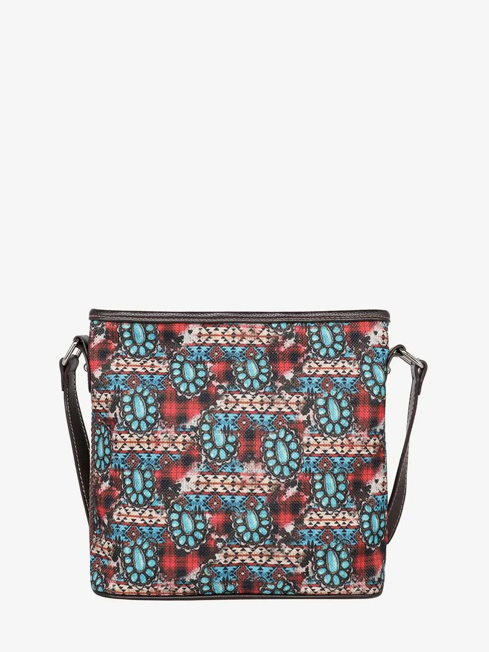 Montana West Aztec Squash Blossom Print Canvas  Crossbody