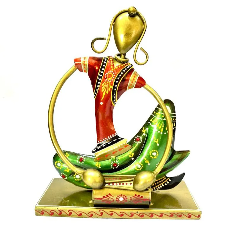 Musician Lady HandPainted Striking Colors Metal Novelty Exclusively At Tamrapatra