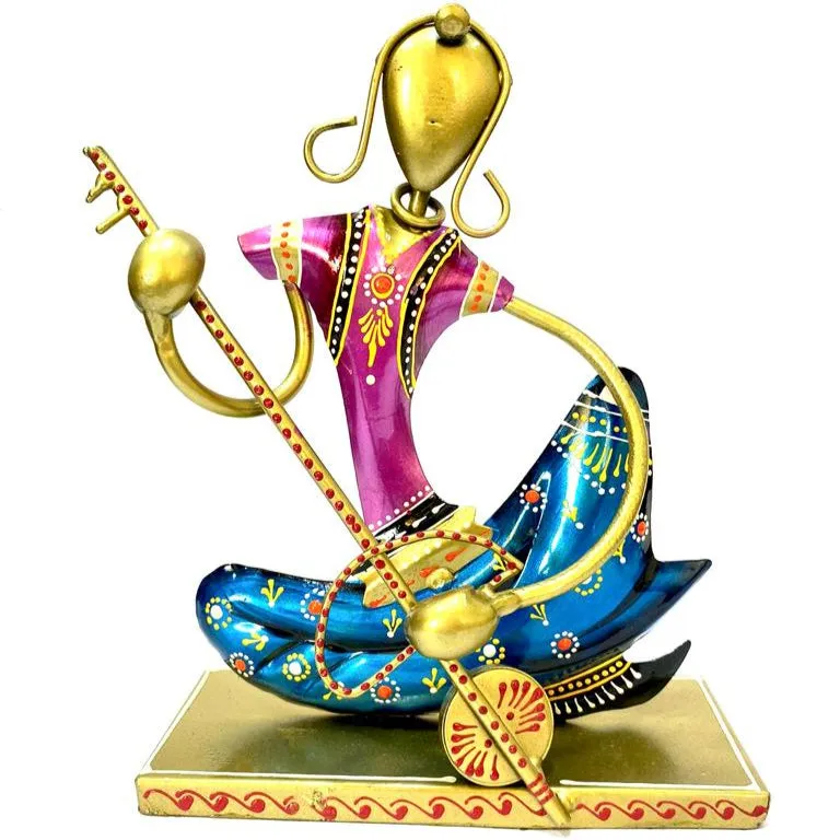 Musician Lady HandPainted Striking Colors Metal Novelty Exclusively At Tamrapatra