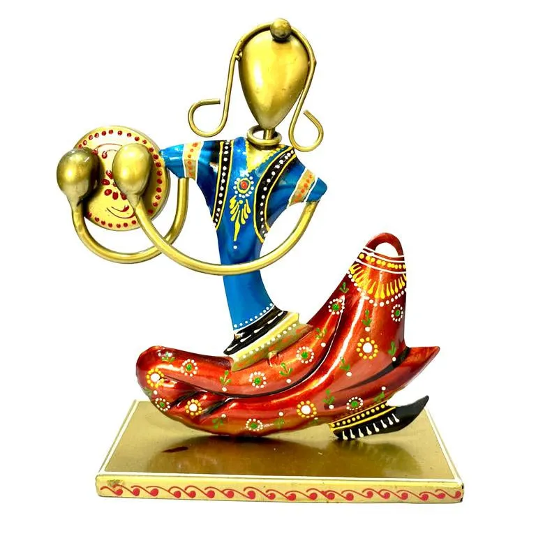 Musician Lady HandPainted Striking Colors Metal Novelty Exclusively At Tamrapatra