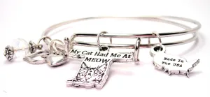 My Cat Had Me At Meow Expandable Bangle Bracelet Set