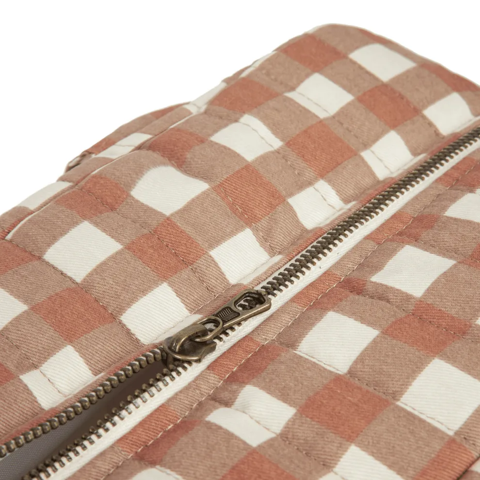 Nobodinoz Hyde Park Waterproof Changing Bag (Terracotta Check)