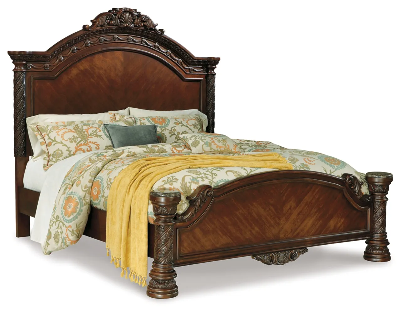 North Shore Queen Panel Bed with Mirrored Dresser