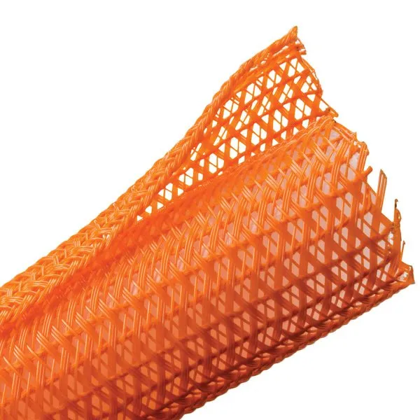 NTE 04-SCBW25L-OR 1 Inch Self-Closing Braided Wrap, Orange, Sold By The Foot