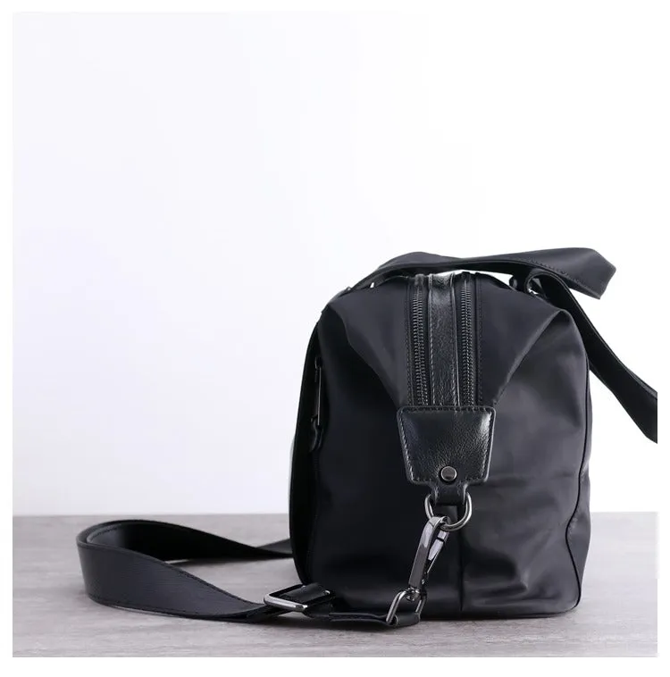 Nylon Shoulder Bag Black Leather Handbag Nylon Crossbody Bag Crossbody Nylon Bag